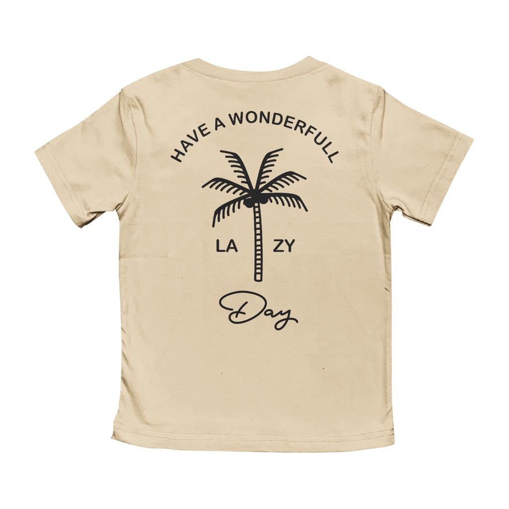 Kaos Anak 1-12 Tahun Beach Series Unisex Gazken Motif Lazy Day