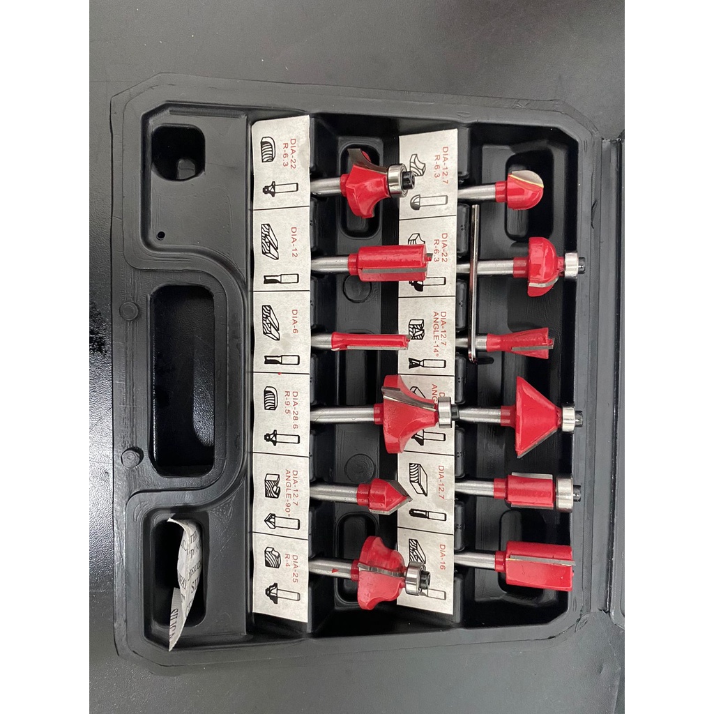 mata router belter mata profil ukir kayu 1/4inchi 12pcs