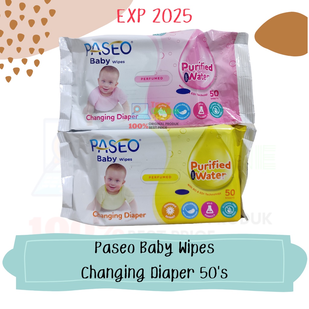 Paseo Baby Wipes Changing Diaper 50's