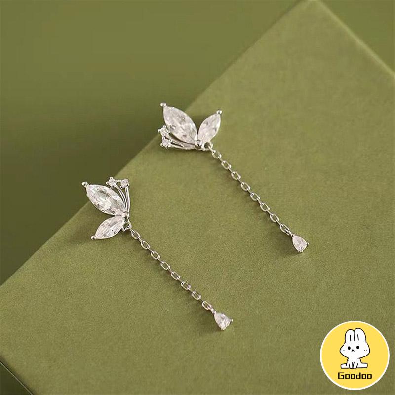 Anting Kupu-kupu Rumbai Drop Earrings Retro French Temperamen Indah Flash Diamond Earrings -Doo