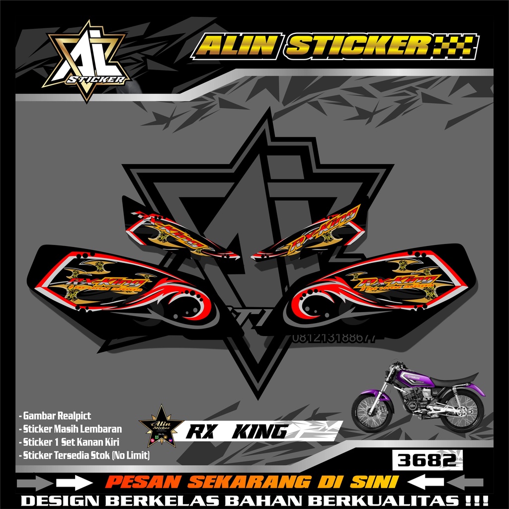 3682 STRIPING VARIASI YAMAHA RX KING LIST RACING GOLD