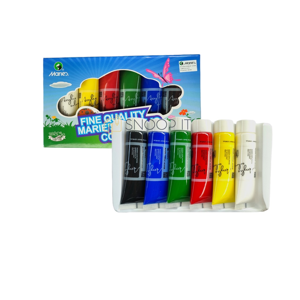 

Maries Acrylic Colour 81306B - 6 Warna Utama 30 ML / Cat Akrilik 6 Warna Utama 30 ML – Set 6 Warna SHSNP
