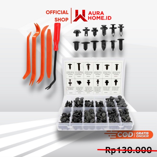 Baut Rivet Mobil Universal 240 PCS Dengan Pengungkit / Baut Baud Clip Klip Kancing Fender Viser Velg