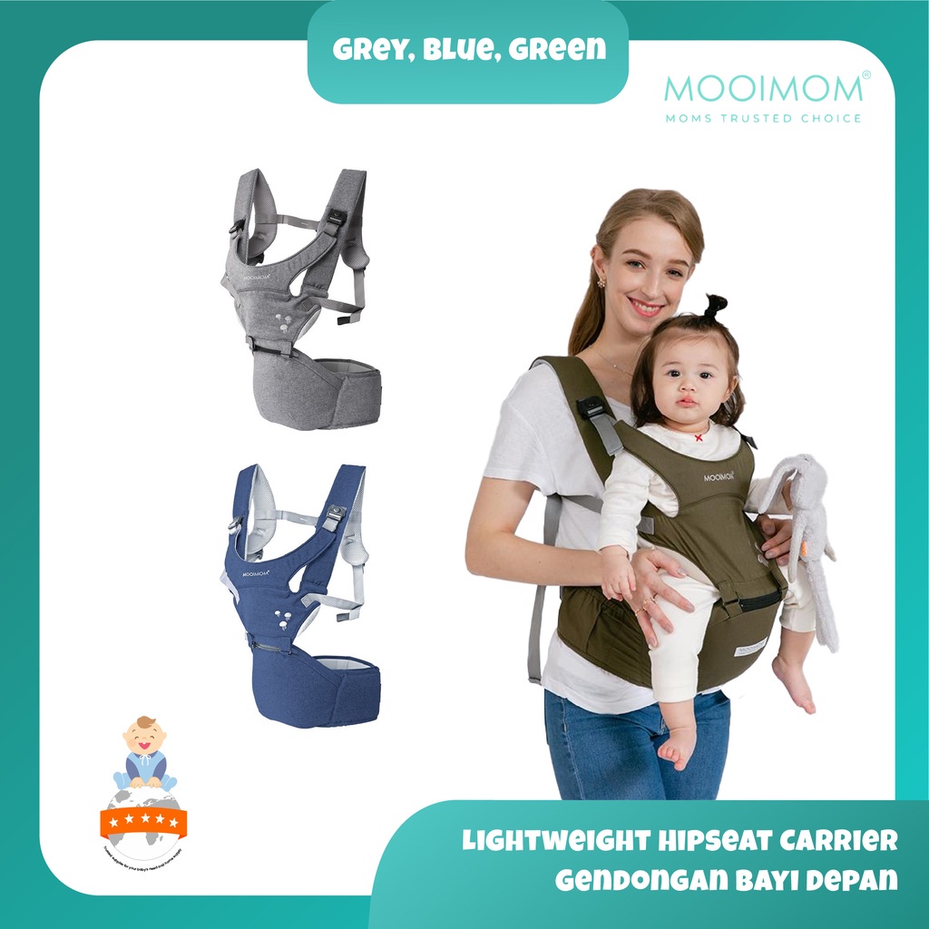 Gendongan Bayi Depan Mooimom Lightweight Hipseat Carrier