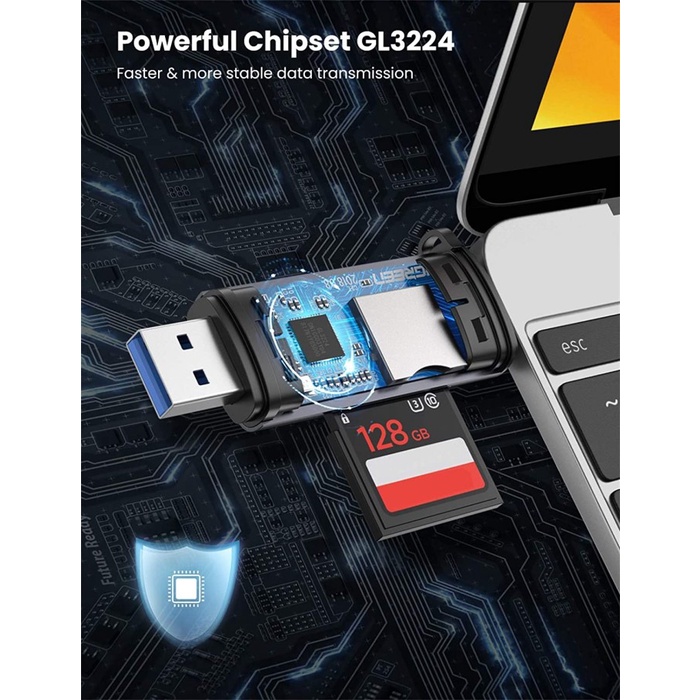 UGREEN Card Reader 2in1 USB 3.0 &amp; USB-C OTG - CM185