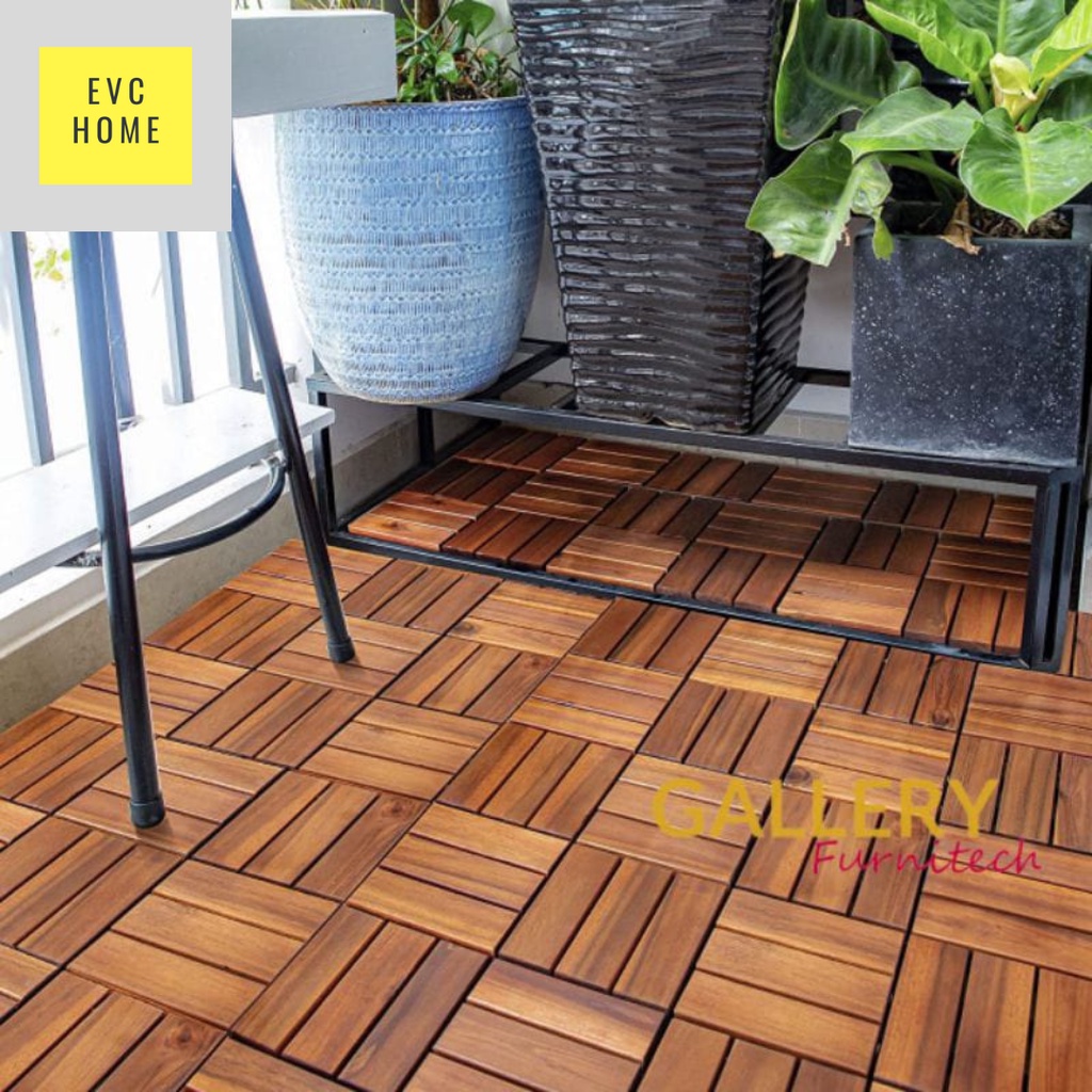 EVCHOME EVC WPC Decking 30 x 30cm Outdoor/ Indoor/ Lantai Kayu Buatan / WPC FLooring