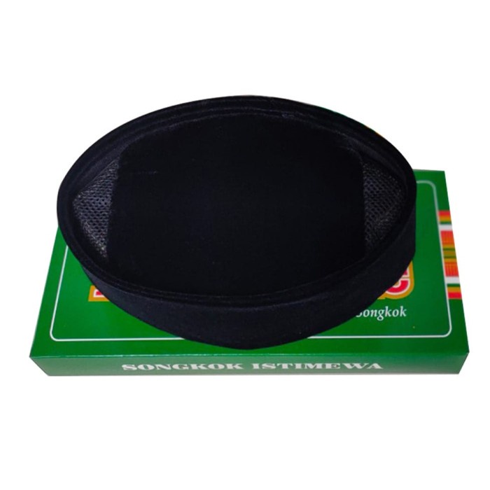 TERMURAH PECI KOPIAH HITAM POLOS AC BIASA SONGKOK DEWASA ANAK ANTI AIR KPL420