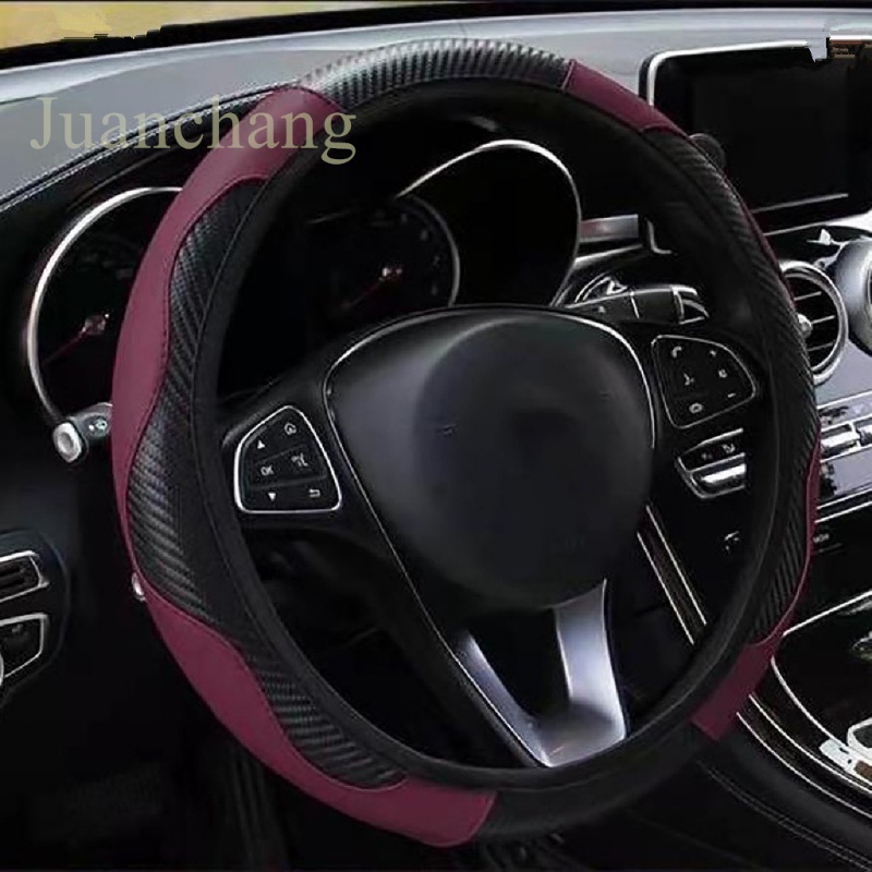 1pc Cover Stir Mobil Universal Bahan Kulit PU Breathable Anti Slip Ukuran 37-38cm