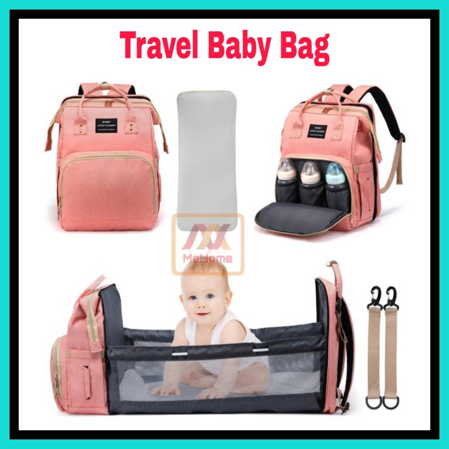 MH - Tas Travel Bayi Kasur Multifungsi Diaper Bag - Nurshing Baby Bag