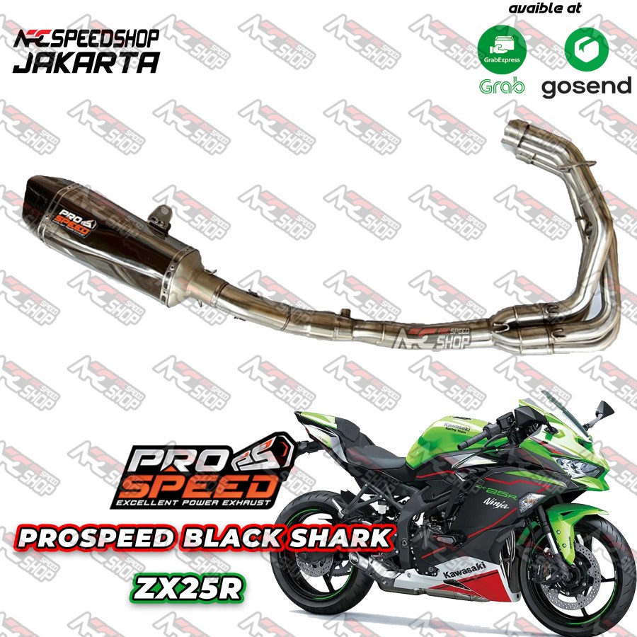 Knalpot Prospeed Shark Black Kawasaki ZX25R ZX 25R Fullsystem
