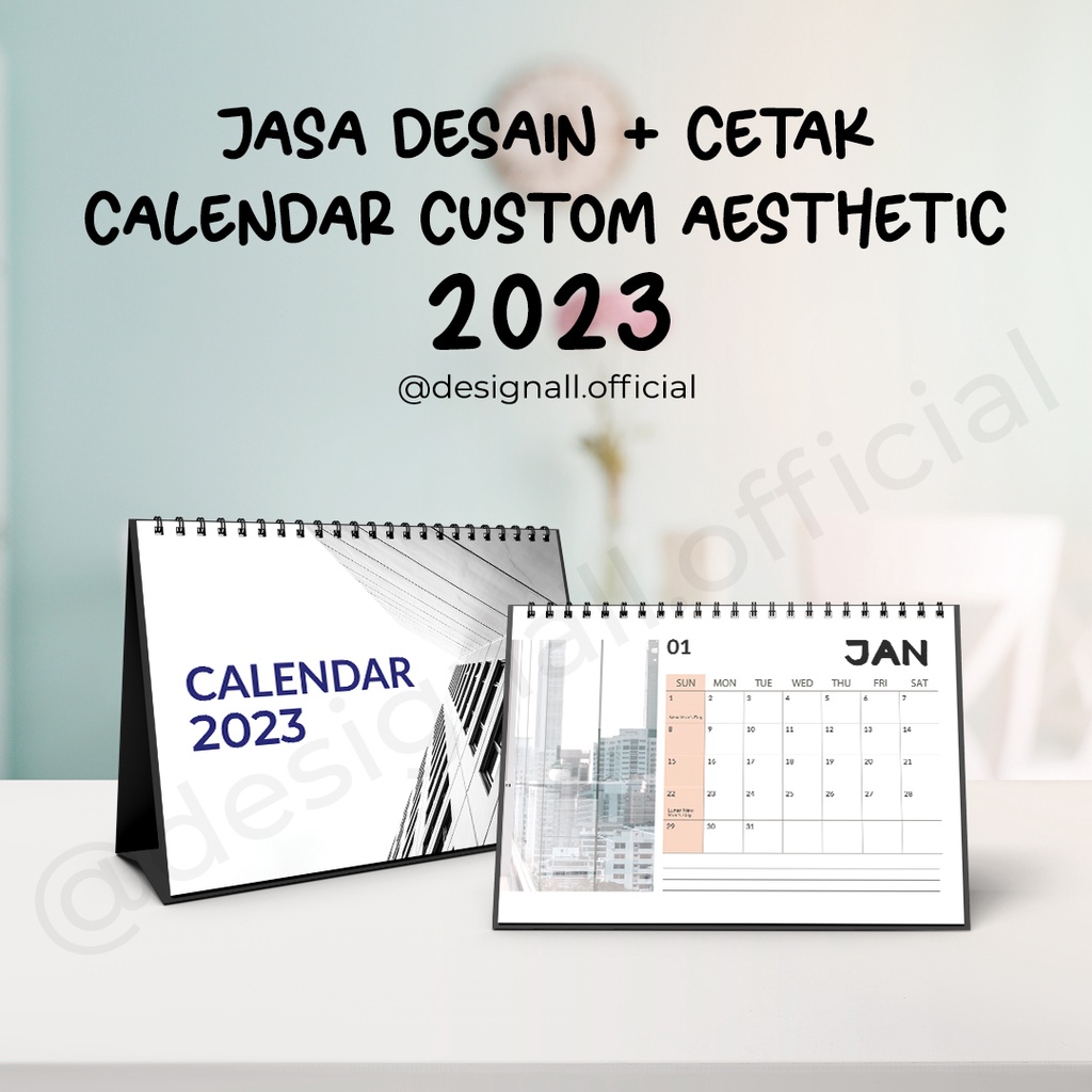 

Designall Jasa Desain Kalender Meja / Kalender Duduk Custom Aesthetic Tahun 2023 Spiral PC