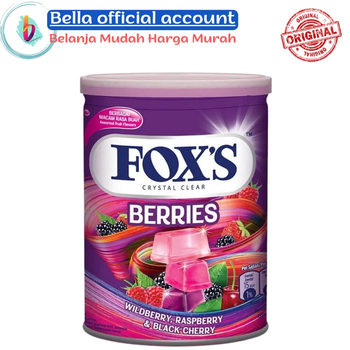 

FOX'S Berries Fruits Fruity Mints Permen Rejuvenate 180 g/ Tin - Berries