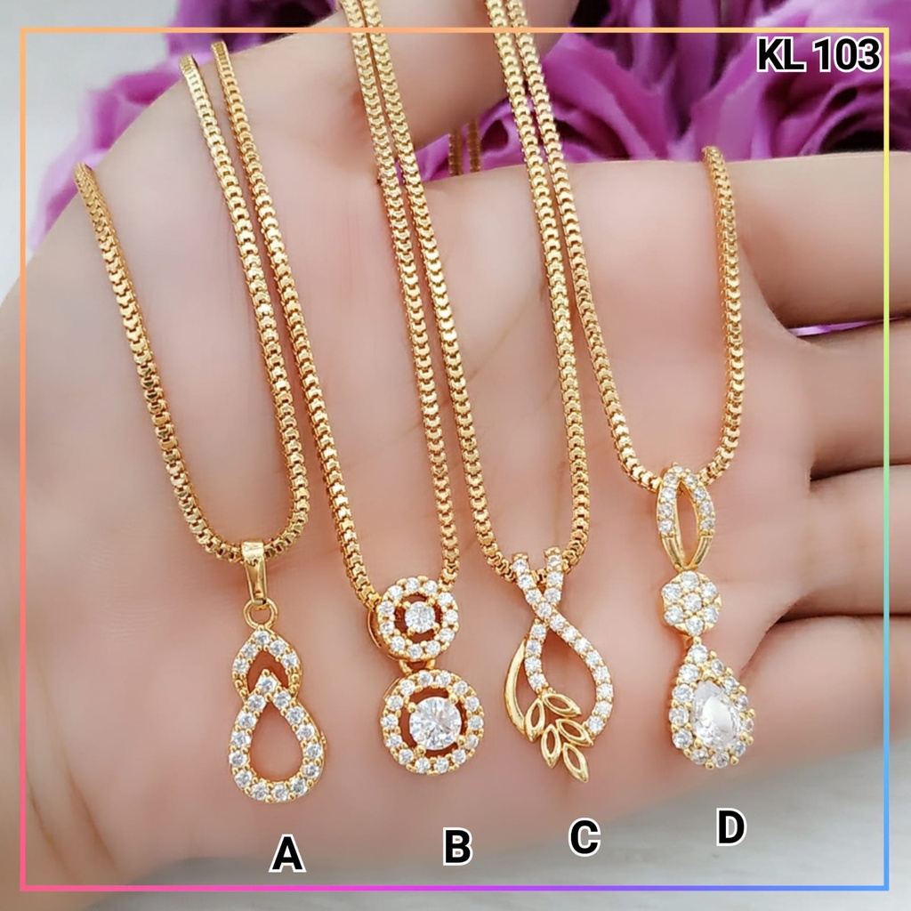 Kalung xuping kalung set liontin dewasa bulat permata perhiasan kalung wanita lapis emas gold KL 103