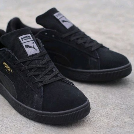 SUEDE ALL BLACK SEPATU PRIA TERLARIS