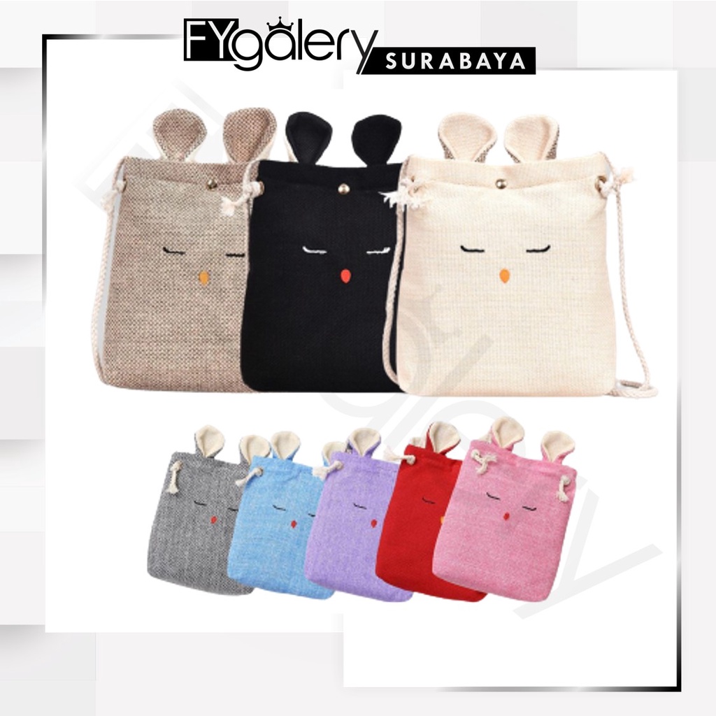 FYGALERYSURABAYA  FYG1298 Tas Kanvas Emotikon Tas Selempang Tas Mini Tas Fashion Wanita Sling Bag