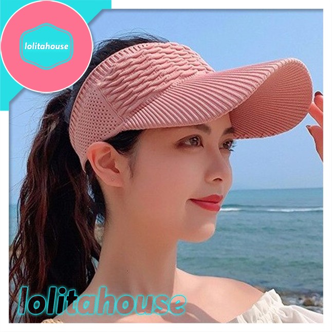 topi pantai wanita CASUAL PANTAI GOLF SPORT JOGGING ANTI UV - PINK W7V5 topi cewe BAYAR DI TEMPAT BE