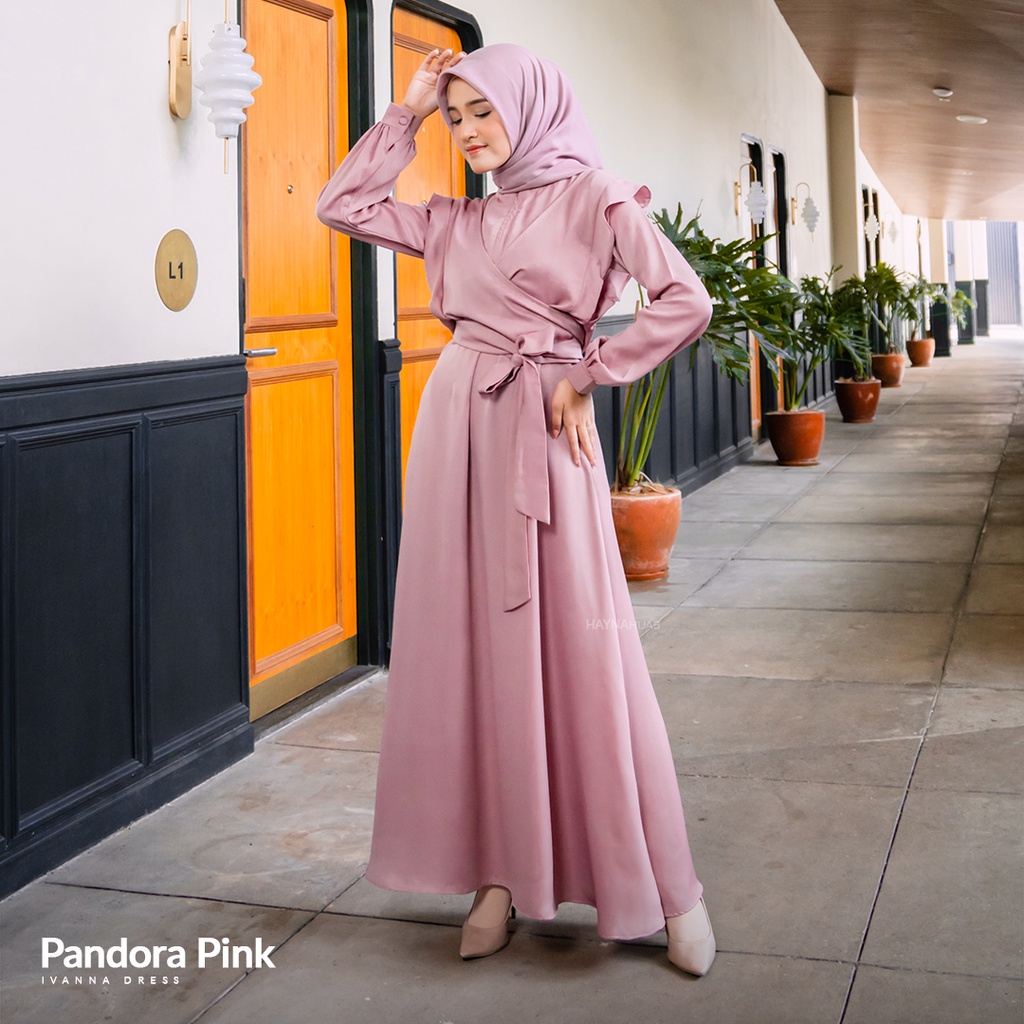 HAYNA Ivanna Dress (Pandora Pink) - Daily Dress Busui Friendly Korean Style Gamis Wanita Muslim