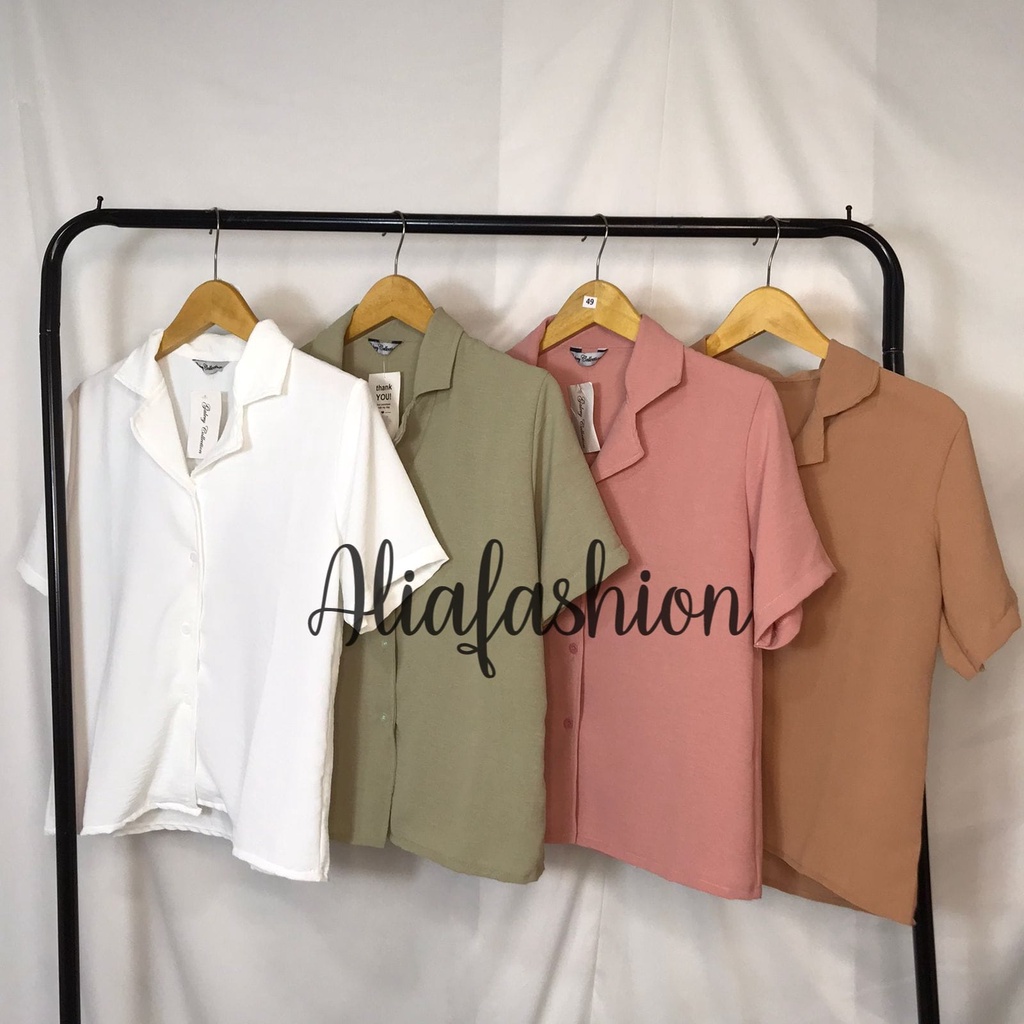 KEMEJA PENDEK CRINKLE/KEMEJA WANITA