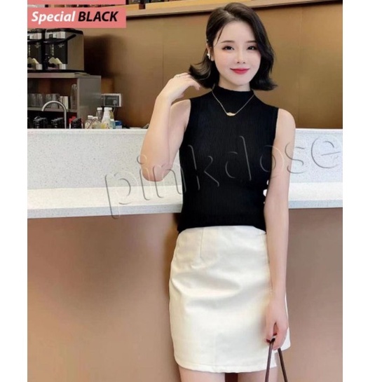 INNER TANPA LENGAN RAJUT PREMIUM TURTLUNECK IMPORT