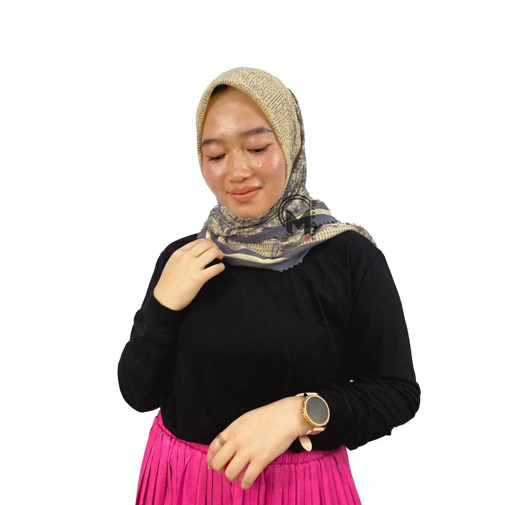 Mecca Hijab Voal Segi Empat Motip View Lasercut Printing Premium II Hijab Voal Motif II Kerudung Segi Empat  Motif