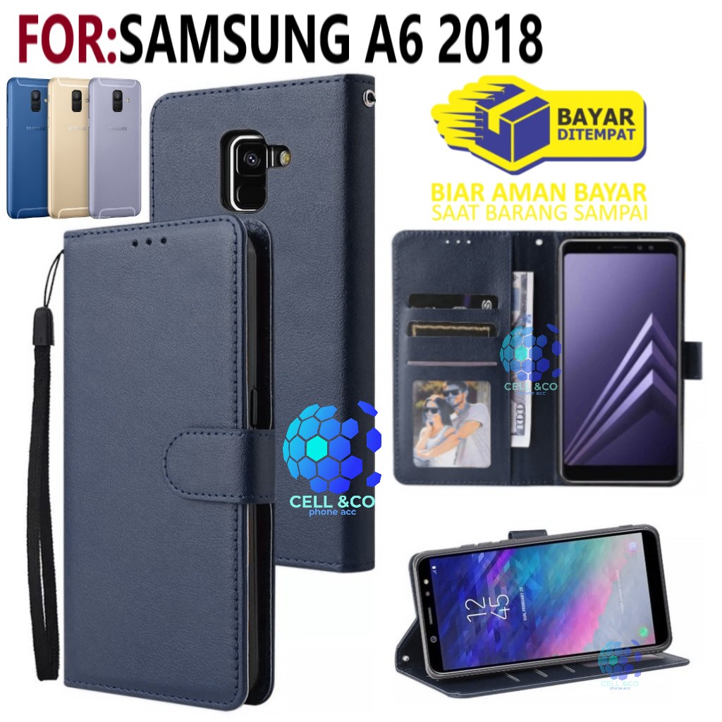 Flip cover SAMSUNG A6 2018 Flip case buka tutup kesing hp casing hp flip case leather wallet