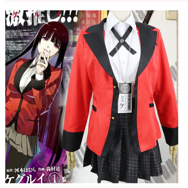 PREORDER Anime Cosplay Costume Kakegurui Yumeko Jabami Japanese School Girls Uniform Full Set Jacket