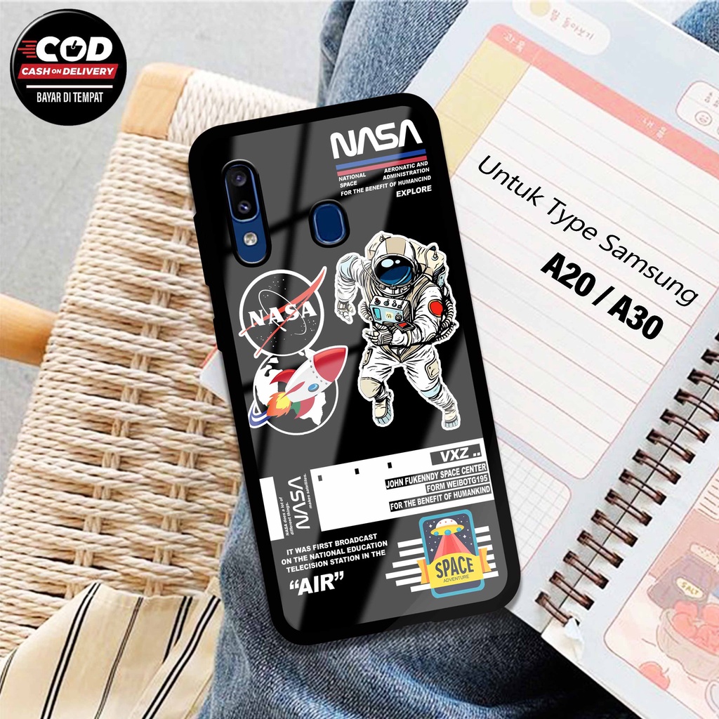 Hardcase Glossy Samsung A20 / A30 - Softcase Glossy Samsung A20 / A30 - Kesing Motif [ Nasa ] - Sili