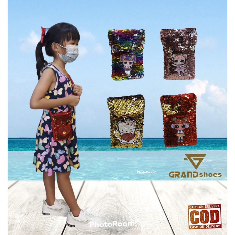 Tas Slempang Anak Perempuan karakter  live Tas Sisik Dompet anak Tempat Hp Tas Usap