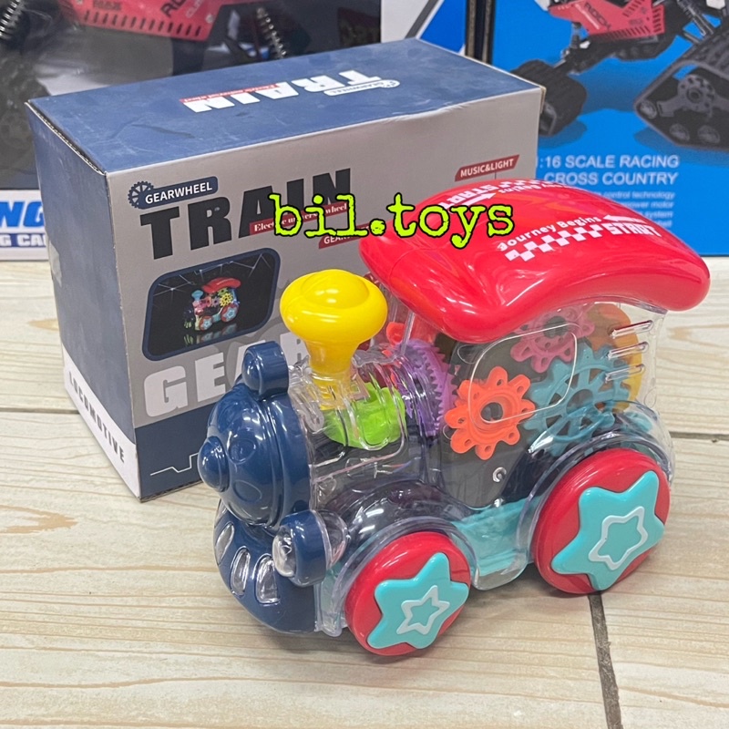 MAINAN EDUKASI KERETA API TRANSPARAN GEARWHEEL TRAIN TRANSPARENT