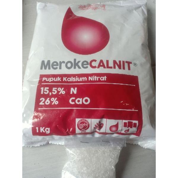 pupuk meroke CALNIT-kalsium nitrat-pupuk penguat buah dan bunga kemasan repack 50 gram