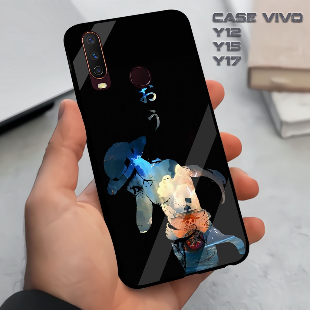 Case Kilau VIVO Y12 | Y15 | Y17 | Casing Hp Glossy Motif Luffy One Piece Anime