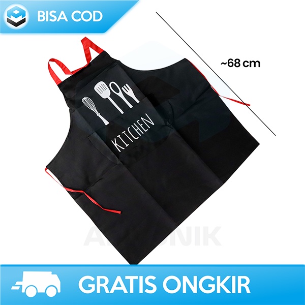 CELEMEK MASAK DAPUR KANTONG PENYIMPANAN PRIA WANITA APRON KITCHEN 4115