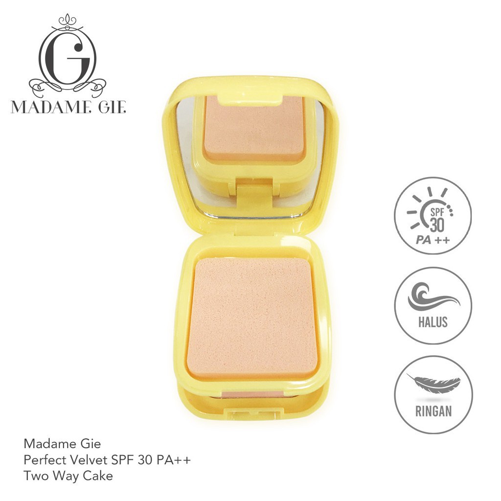 MADAME GIE Total Cover BB &amp; Perfect Velvet SPF 30 PA++ Bedak Padat