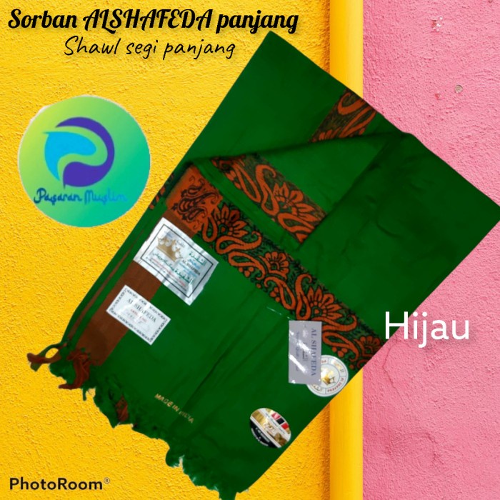 Sorban SORBAN SHAWL KASHMIRI PANJANG - Hijau(P2L5) Sorban Polos Sorban Palestina Sorban Hitam Sorban