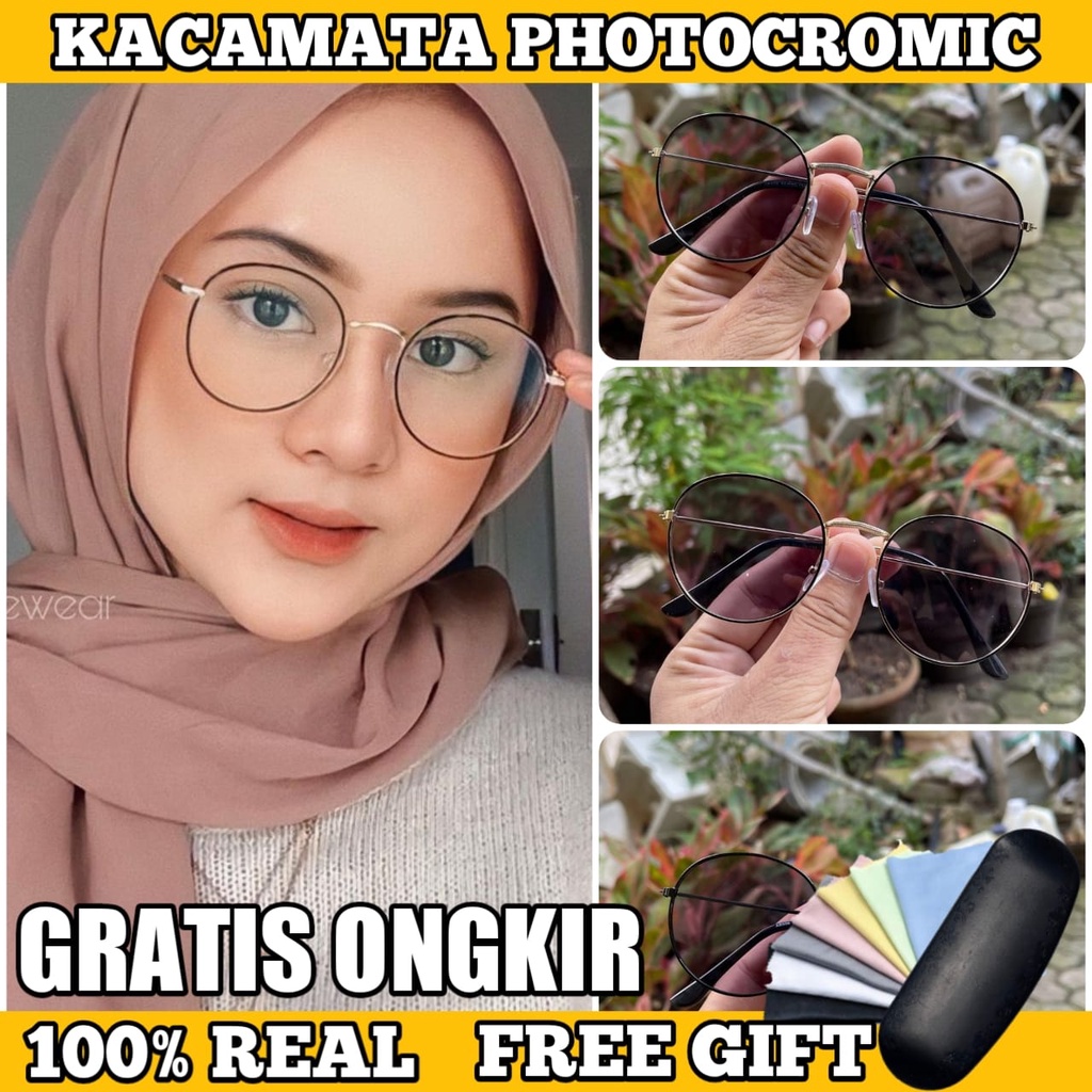 [TERMURAH] Kacamata Photocromic Korea / Anti Radiasi 2 In 1 Potokromik Photochromic Pria Wanita Fotocromic Potocromic