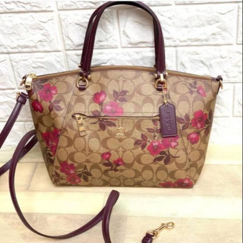 Coach F83628 Prairie Signature Vic. Floral Khaki Berry Multi | Coach Original | Tas wanita Coach