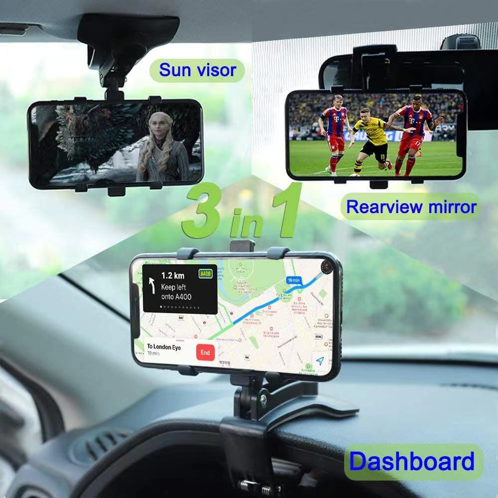 Bracket Klip Stand Mount Dasbor Mobil Rotasi 360 ° Holder Handphone / Navigasi GPS