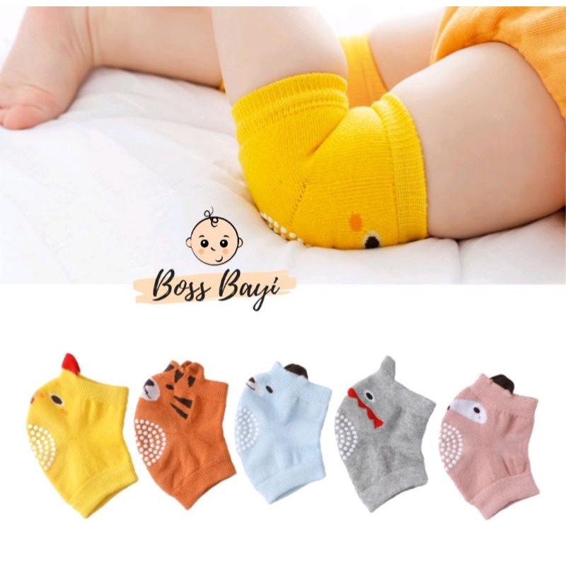 BOSS BAYI - Knee Protector / Knee Pads Untuk Pelindung Lutut Bayi Belajar Merangkak Jalan Motif Hewan