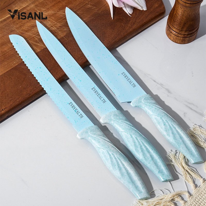 Set Pisau Alat Dapur Set Dapur 6 Buah Set Hadiah Pisau Set Baja Karbon Pisau Logam Keramik Ceramic Peeler