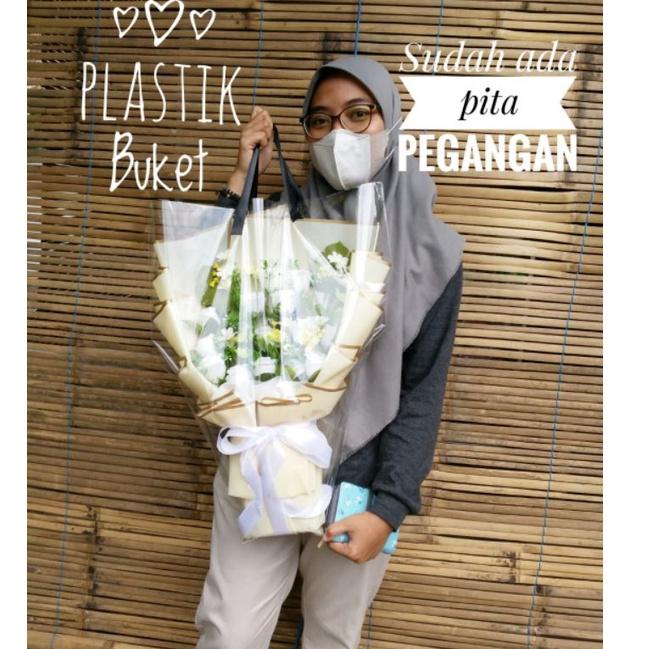 

FLASH SALE Plastik opp buket 5pc sudah ada pita pegangan ^ 858