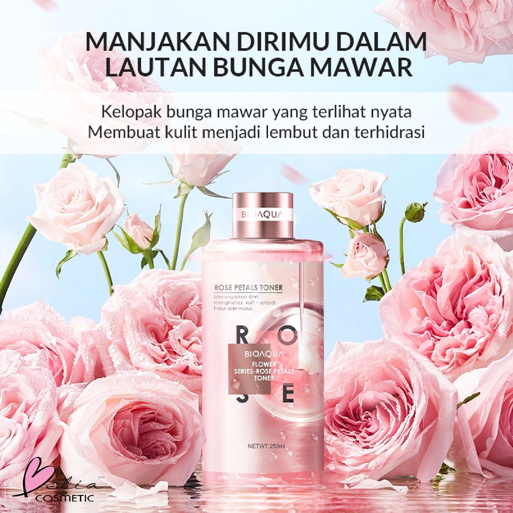 ❤ BELIA ❤ BIOAQUA Flower Series Rose Petals Toner 250ml | Rose Petal Mask 120g | Eye Mask 140g/80pcs | Masker Mata |Skincare mengandung essens kelopak mawar | BPOM