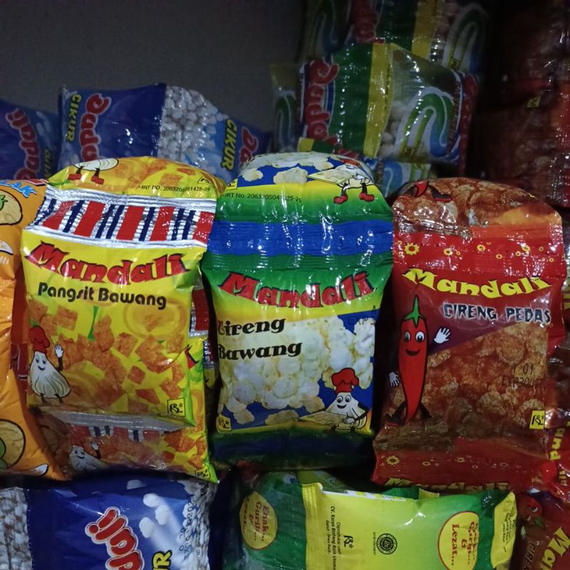 

Mandali cireng pedas, cireng bawang Mandali pangsit