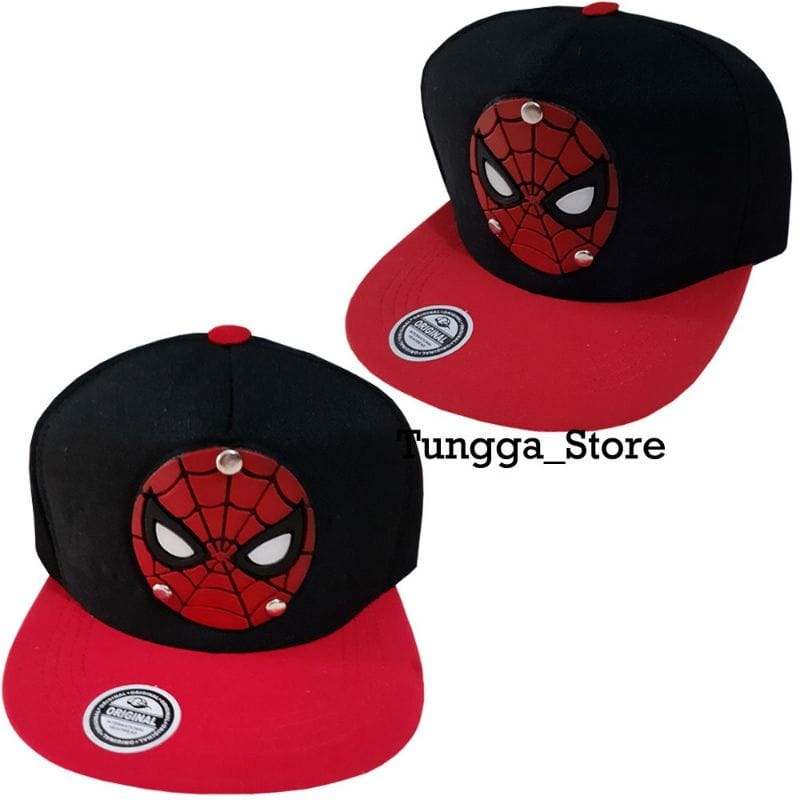 PROMO TERMURAH Topi Snapback Anak Model Paku Kartun Timbul Spiderman Anak Cowok / Laki-laki Keren bisa bayar di tempat