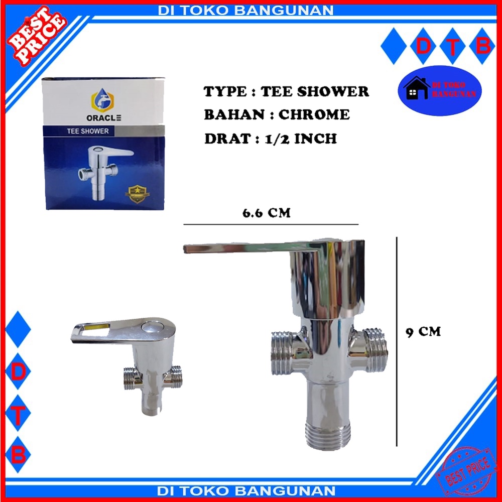Stop Kran Shower Cabang Merk Oracle 1/2 inch Kran Shower