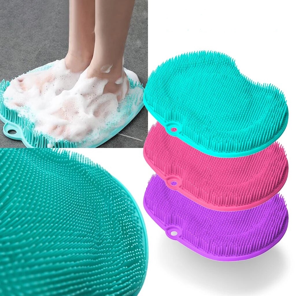 # HJ #  Sikat Pijat Kaki Bahan Silikon Dengan Suction Cup Anti slip / Sikat pijit punggung kaki  nempel di dinding lantai Bahan Silikon