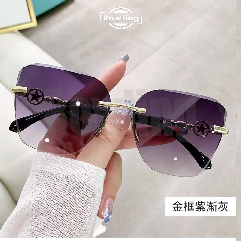 Rowling(ka-264) Sunglasses  Kacamata Hitam Kotak No frame Women Sunglasses Titanium New Arrival Import Kacamata Fashion