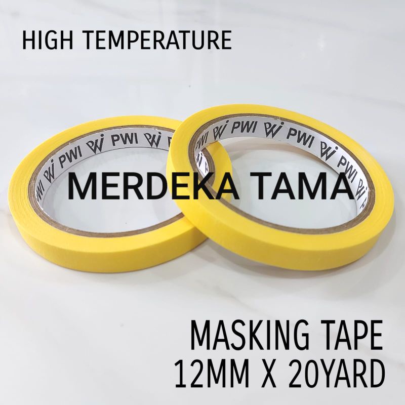 

Solasi Kertas Tahan Panas Masking Tape 12mm x 20 yard PWI