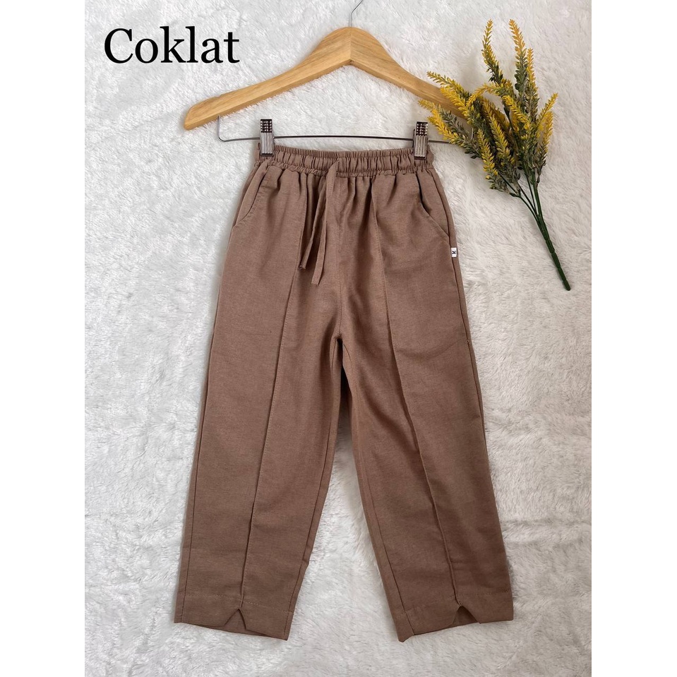 DL88 I Celana Anak Katun Rami Linen Polos Premium/ Celana Anak Perempuan buat usia 6-12tahun