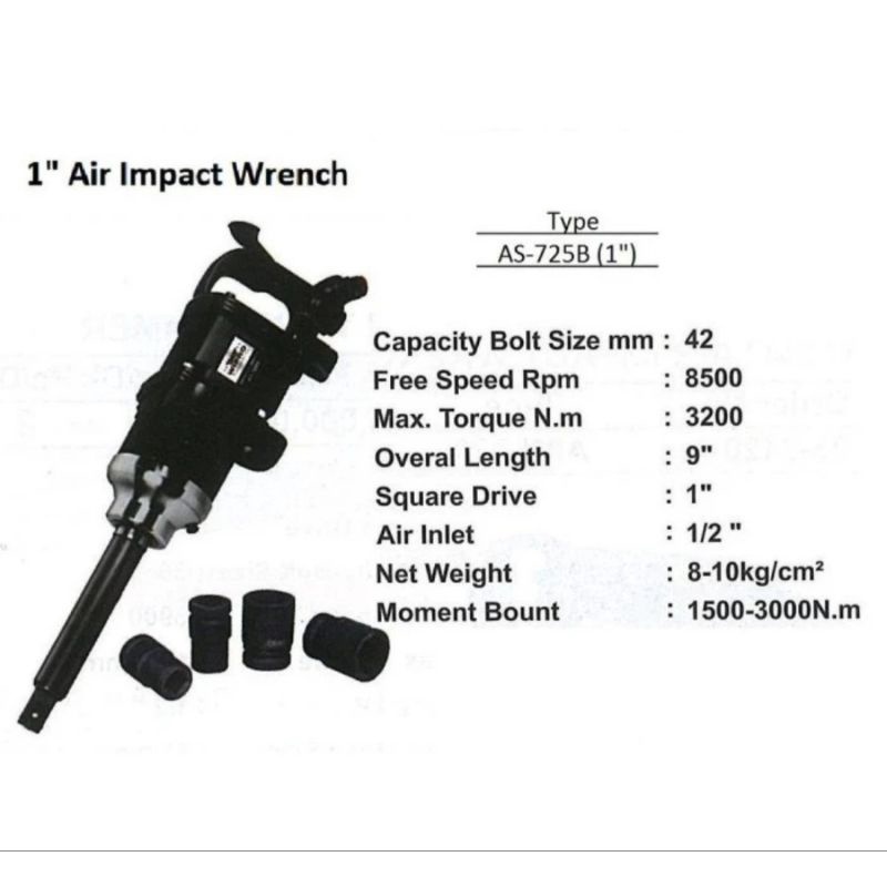 Jual WIPRO AIR IMPACT WRENCH 1 INCH AS 725-B/ ALAT BUKA BAUT TERBAIK ...