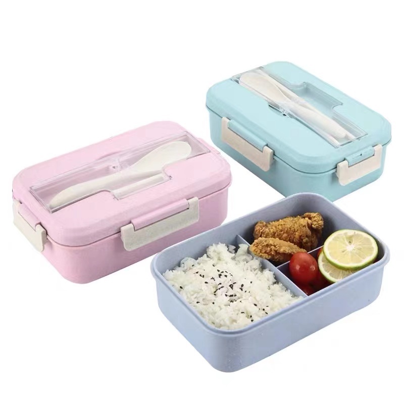 Panda Home Kotak Makan Plastik Set Tempat Bekal Set Free Sendok Sumpit